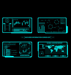 Hud virtual futuristic elements set green object Vector Image