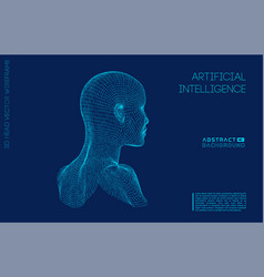 Artificial intelligence head city human Royalty Free Vector