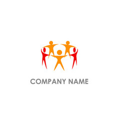 People group circle communication logo Royalty Free Vector