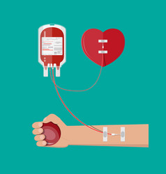 Hand of donor with heart Royalty Free Vector Image