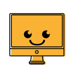 Cute kawaii beautiful face smile and happy Vector Image