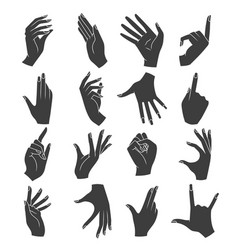 Line woman hands gestures Royalty Free Vector Image