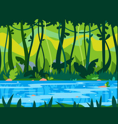 Forest game background Royalty Free Vector Image