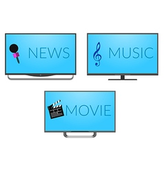 Flat plasma lcd tv set Royalty Free Vector Image