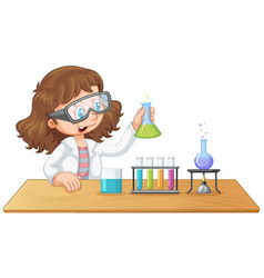 Girl in lab gown character Royalty Free Vector Image