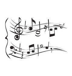 Notes music hand drawn muzician staff Royalty Free Vector