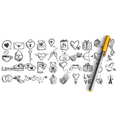 Heart flowers set Royalty Free Vector Image - VectorStock