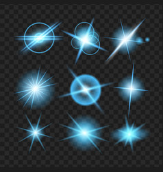 Light glow flare stars effect set Royalty Free Vector Image