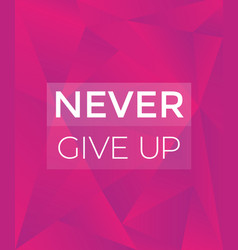 Boxing girl with motivational quote never give up Vector Image