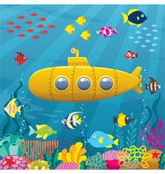 Submarine cartoon background Royalty Free Vector Image