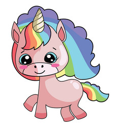 Cartoon unicorn with sweet pony Royalty Free Vector Image