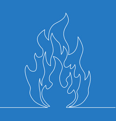 Continuous line fire one line drawing fire Vector Image
