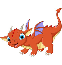 Cartoon young dragon sitting Royalty Free Vector Image