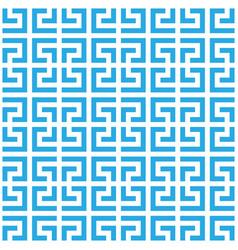 Greek key seamless pattern background in blue and Vector Image