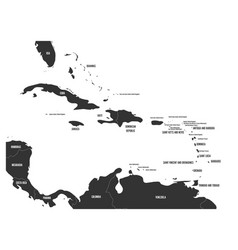 Political map of caribbean gray lands on white Vector Image