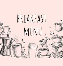 Hand drawn set coffee Royalty Free Vector Image