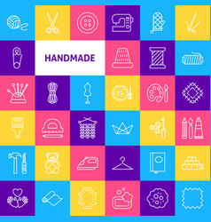 Handcraft line icons set Royalty Free Vector Image