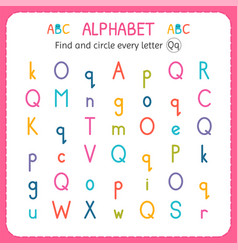 Find and circle every letter d worksheet Vector Image