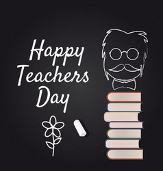 Happy teacher s day greeting card frame with Vector Image