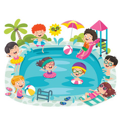 Kids swimming underwater Royalty Free Vector Image