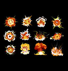 Set of comic explosions or bursts cartoon Vector Image