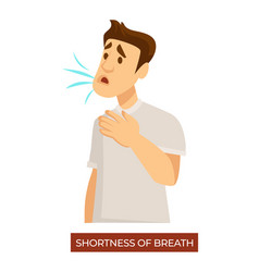 Asthma symptoms with coughing cartoon person Vector Image