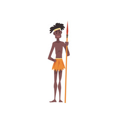 Native black skinned man in traditional costume Vector Image