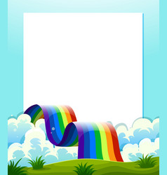 An empty paper template with a rainbow at the Vector Image