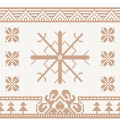 Knitted snowflake pattern Royalty Free Vector Image