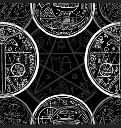 Seamless pattern with white abstract symbols 2 Vector Image