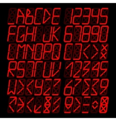 Fourteen segment led display letters and numerals Vector Image