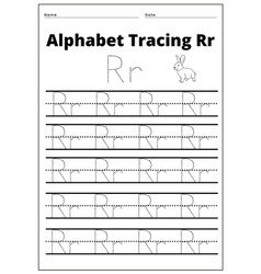 Alphabet tracing lowercase a worksheet Royalty Free Vector