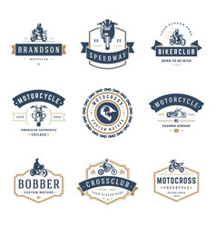 Sport motorcycle logo template design Royalty Free Vector