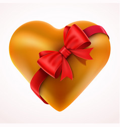 3d red heart valentine heart isolated on white Vector Image