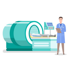 Cartoon ct mri tomography screening concept Vector Image