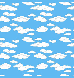 Blue horizontal seamless cloud patter Royalty Free Vector