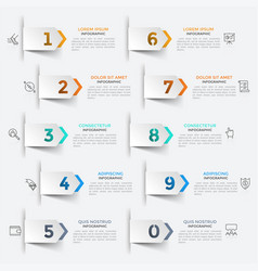 Circle chart infographic template with 10 options Vector Image