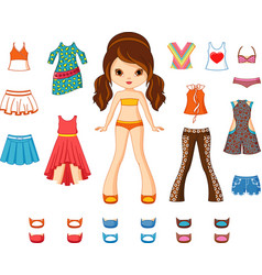 Princess mermaids paper dolls Royalty Free Vector Image