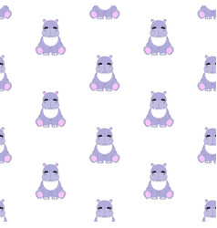 Hippo seamless pattern Royalty Free Vector Image