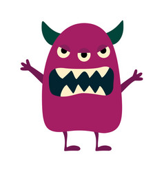 Cartoon flat monsters big icon colorful kid toy Vector Image