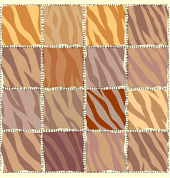Abstract brown animal exotic pattern in patchwork Vector Image