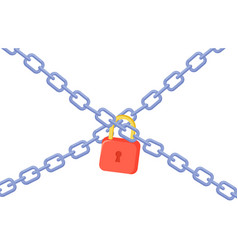 Chain metal and lock Royalty Free Vector Image