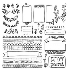 Set bullet journal doodle elements Royalty Free Vector Image