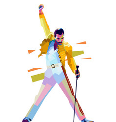 Freddie mercury logo avatar monochrome style Vector Image