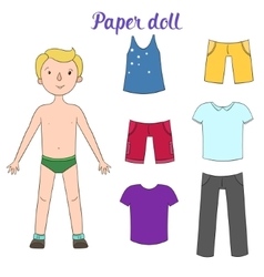 Paper Doll Boy And Clothes Royalty Free Vector Image