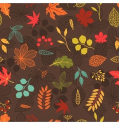 Seamless pattern with stylized autumn leaves Vector Image