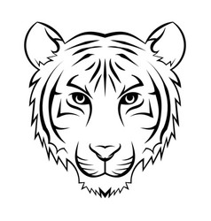 Tiger logo black white a tiger Royalty Free Vector Image