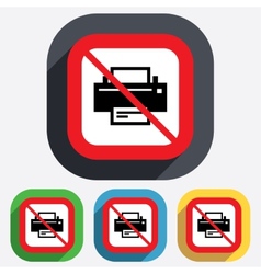 No print sign icon printing symbol Royalty Free Vector Image