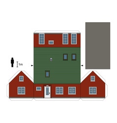 Paper model of a small low house Royalty Free Vector Image