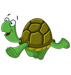 Cartoon turtle wins by crossing the finish line Vector Image